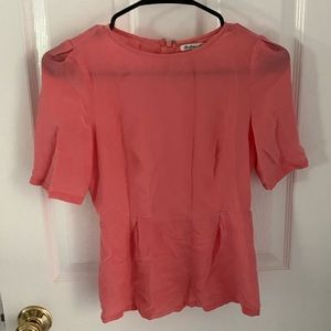 Broadway & Broome Pink Peplum Top